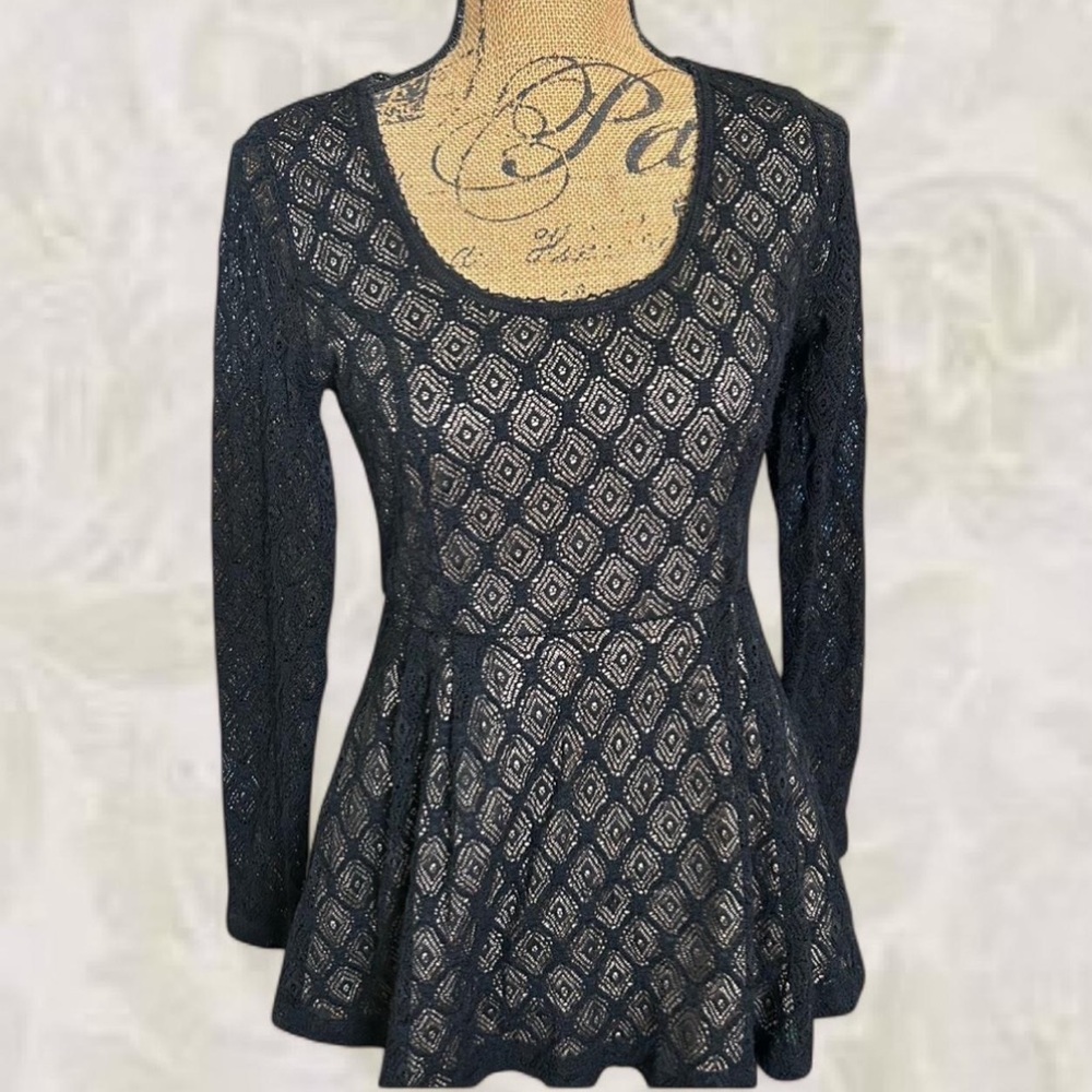 Catherine Malandrino Black Lace Blouse
